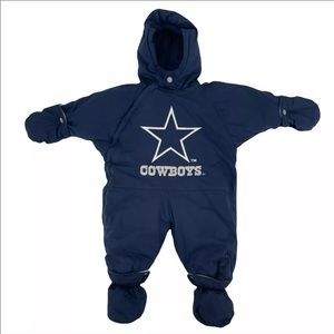VTG NFL Kids Touchdown Mighty Mac Sports Cowboys 6-9 Months Snowsuit One Piece